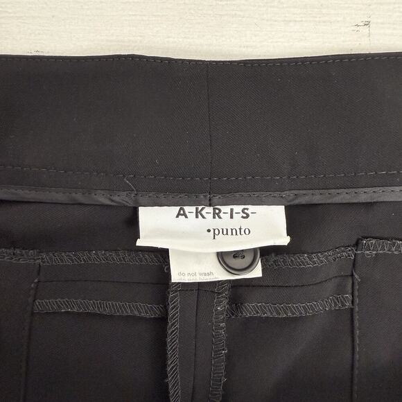 AKRIS Punto Trouser Dress Pants Womens 14 Black Crepe Tapered Leg Minimalist - Picture 10 of 16